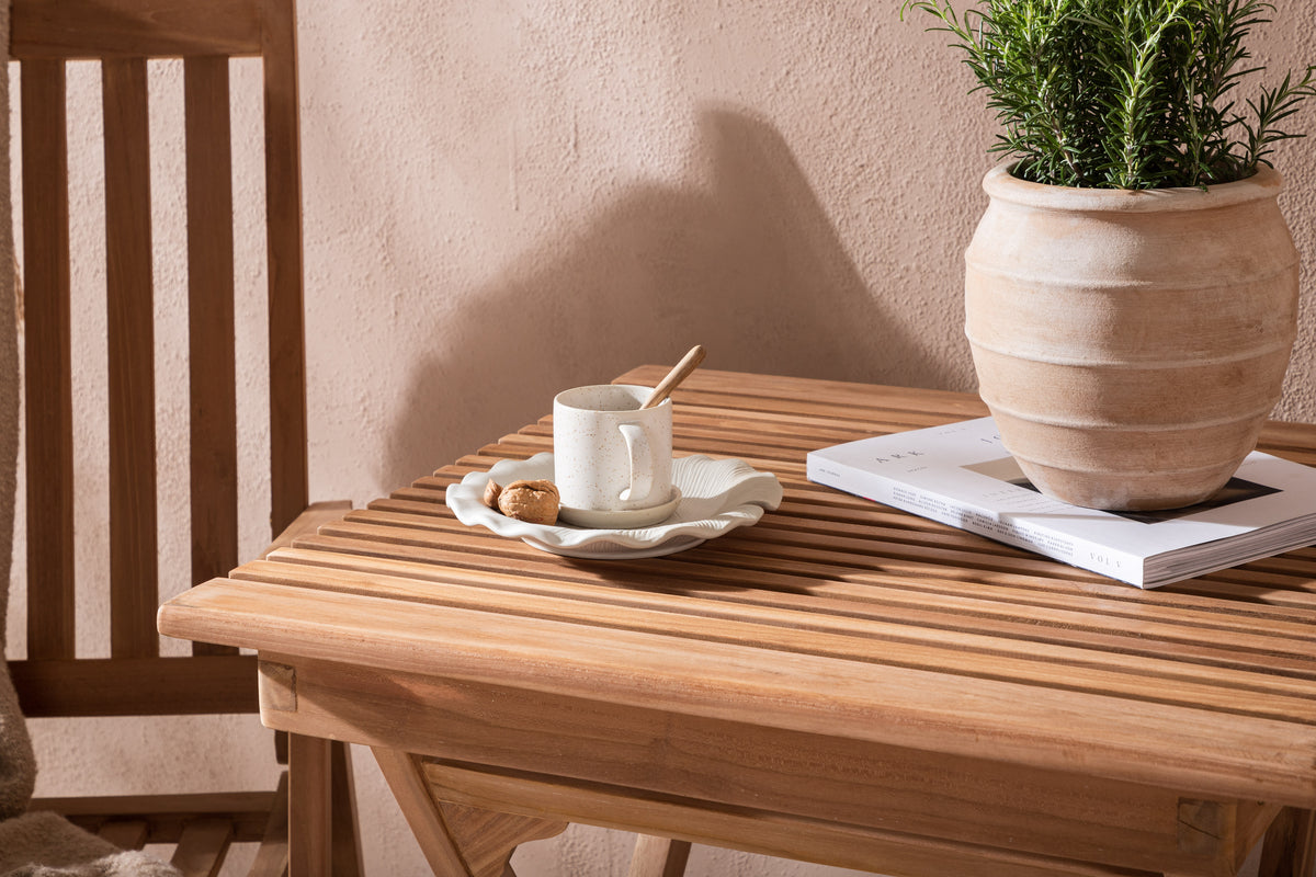 Cafébord 70 x 70 Natur + Positionstol Natur