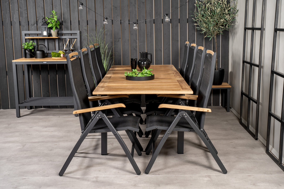 Panama Spisebord 160 x 90 + Positionsstole Sort