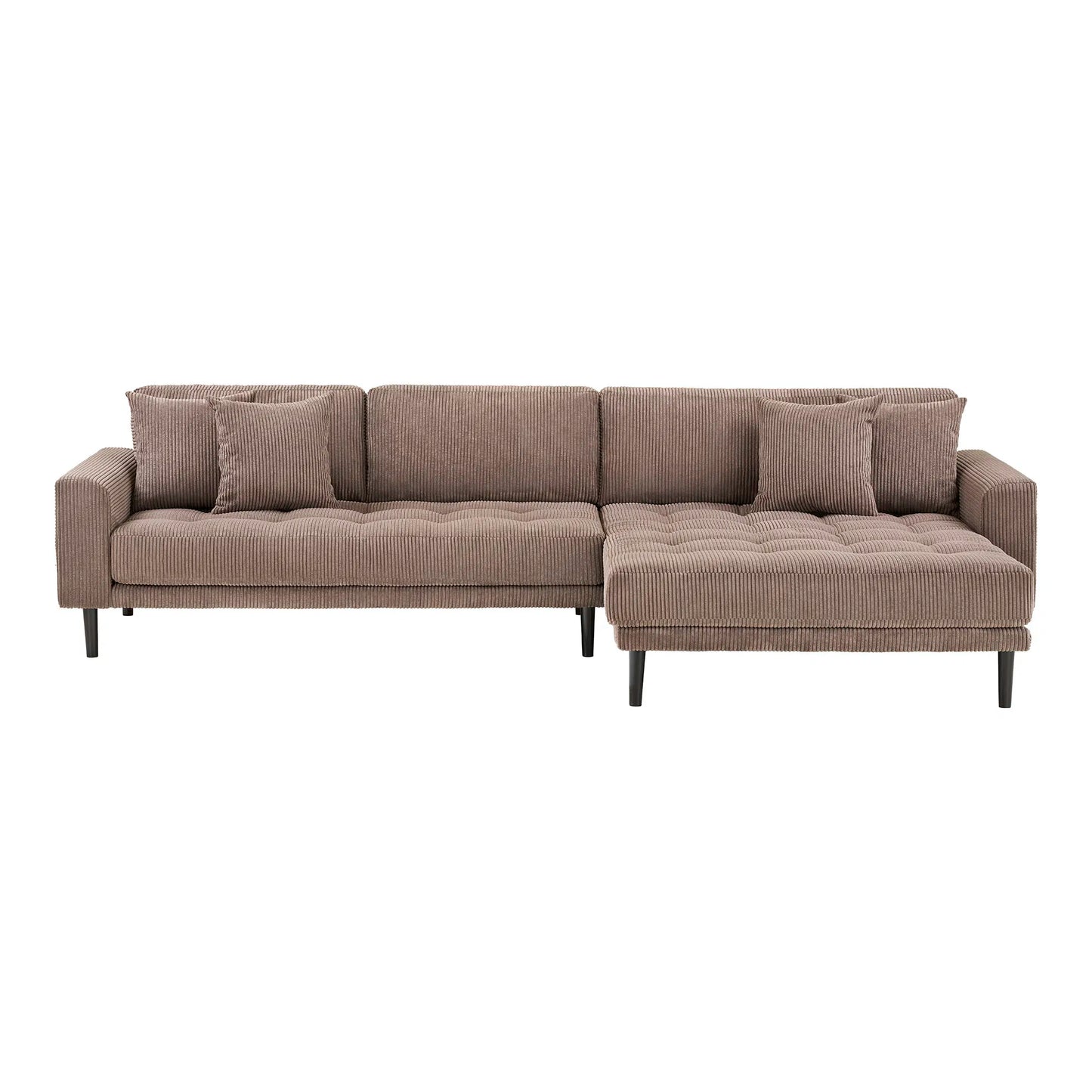 Lido Lounge Sofa, højrevendt i brun fløjl