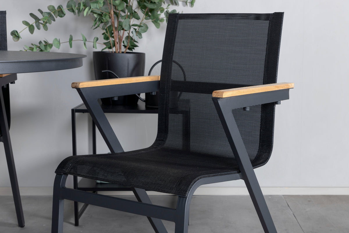 Alma & Mexico Spisebord ⌀120 + Spisestole Sort