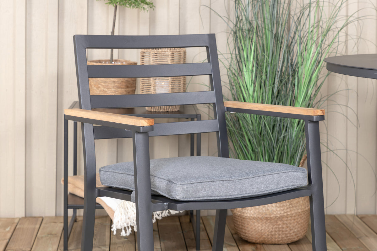Alma & Brasilia Rundt Spisebord ⌀120 Sort + Spisebordsstol 2-pak Sort