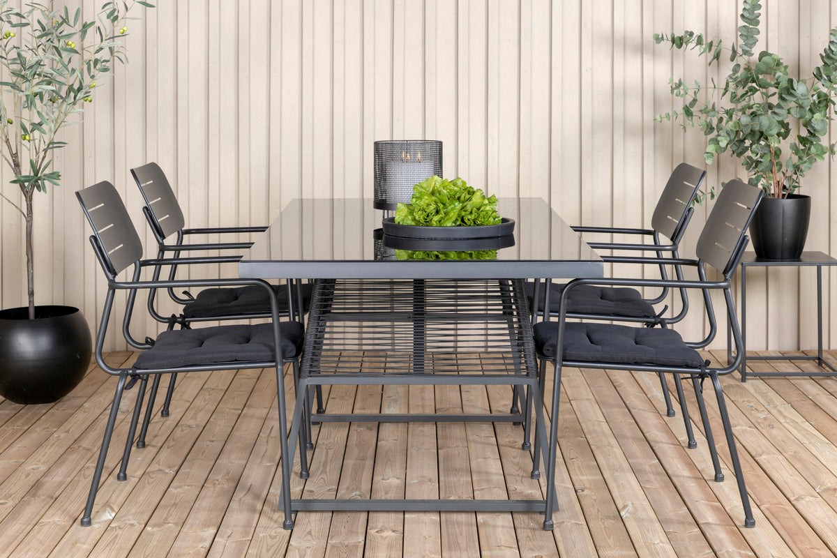Nicke & Dallas Spisestole Sort + Spisebord 193x90