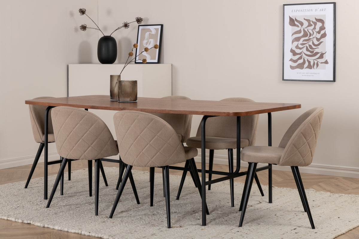 Uno, Velvet rektangulært spisebordssæt