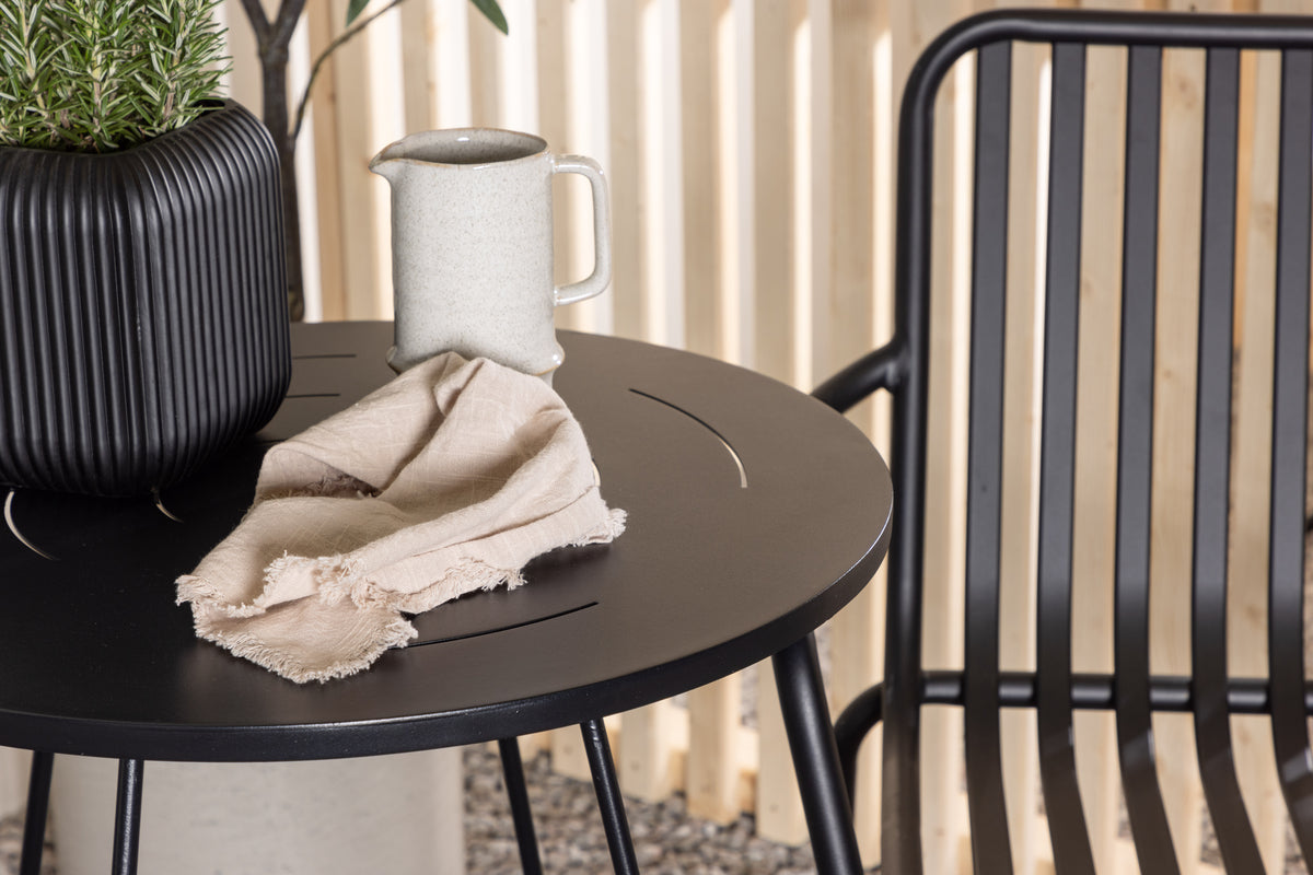 Peking & Bacong Spisebordsstole 2-pak Sort + Cafebord Ø60 Sort