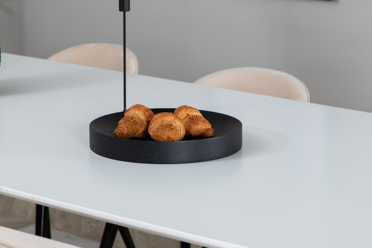 Spisebordsstol 2-pak Beige + Rektangulært spisebord 240 x 100 Hvid