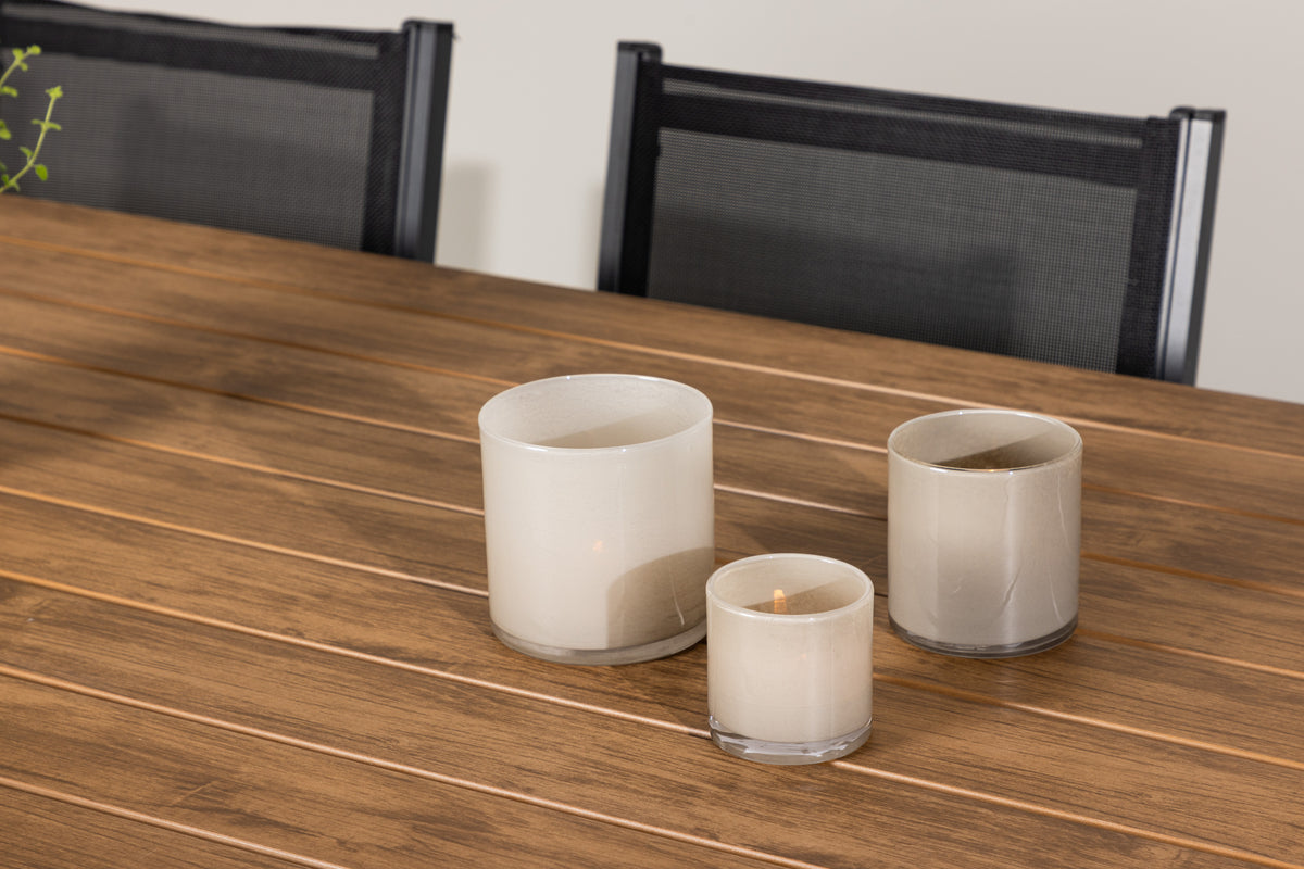 Copacabana & Garcia Spisestole 2-pak Sort + Rektangulært Spisebord 200 x 100 Sort