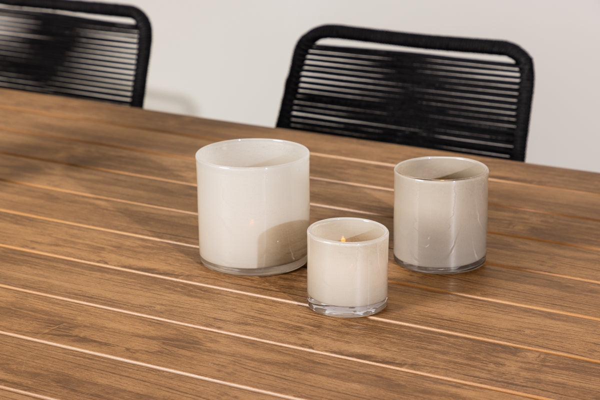 Lindos & Garcia Spisestole 2-pak Sort + Rektangulært Spisebord 100 x 200 Sort