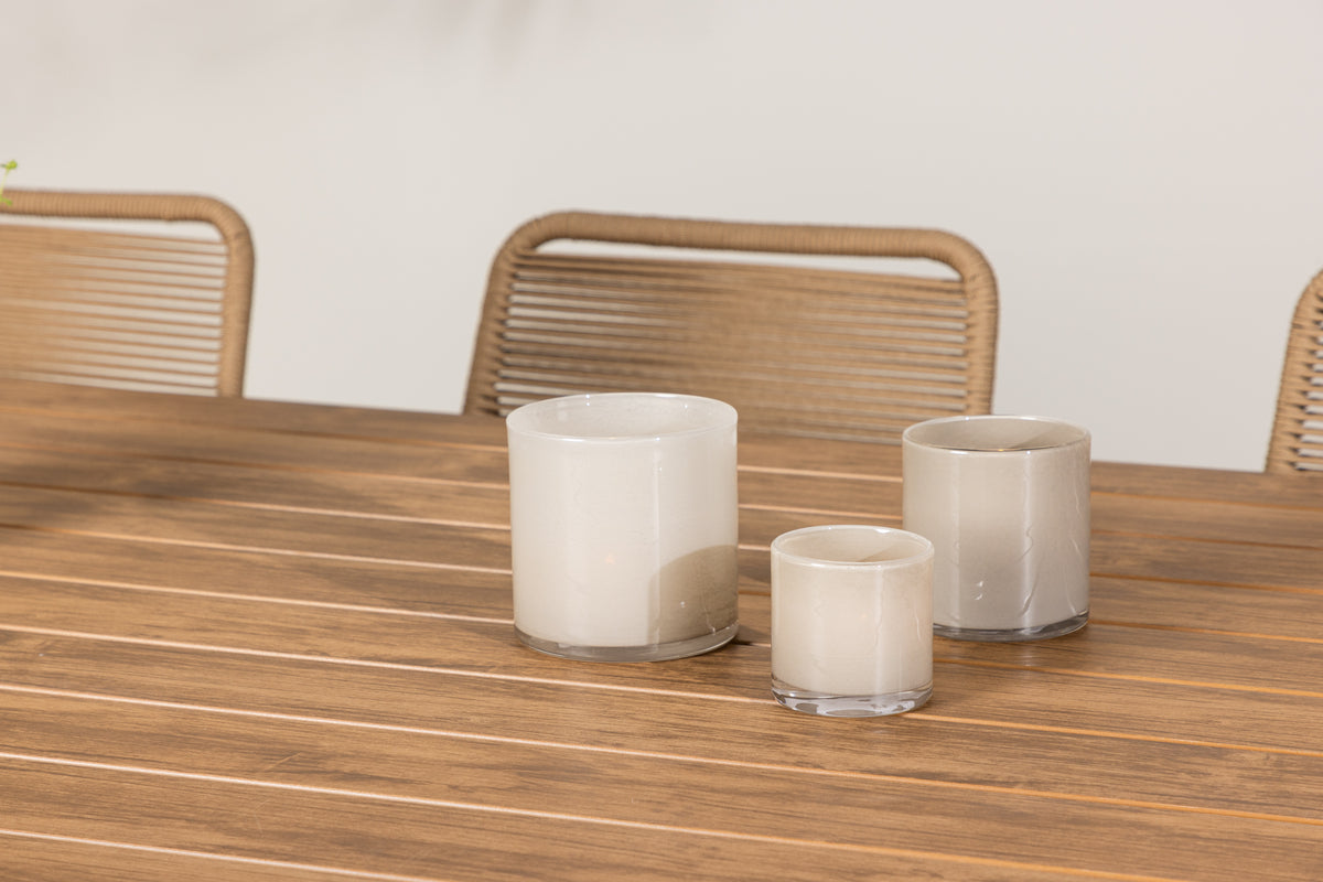 Lindos & Garcia Spisestole 2-pak Brun + Rektangulært Spisebord 200 x 100 Sort