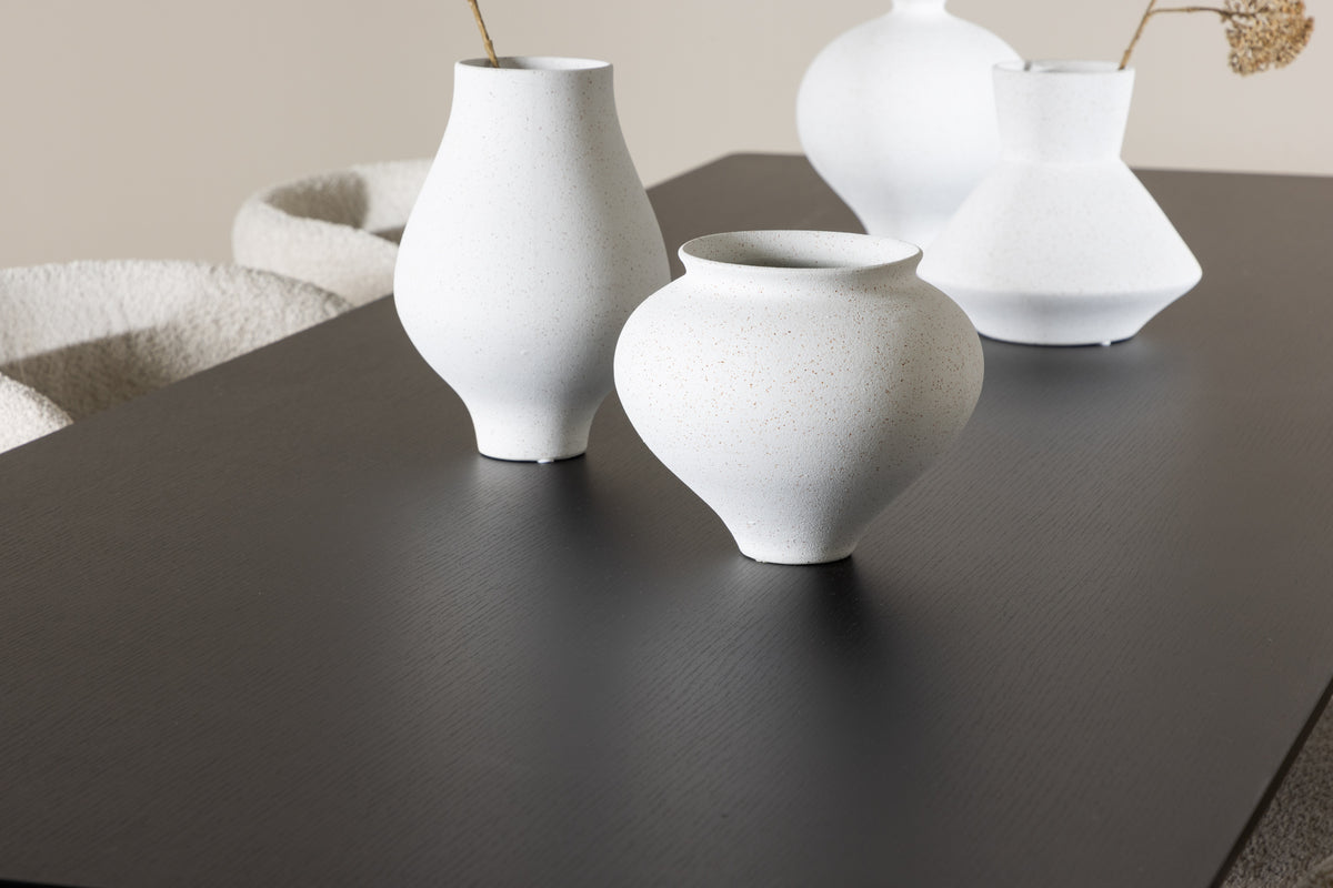 Agnes & Ellis Spisebordsstole 2-pak Hvid + Rektangulært Spisebord 230 x 85 Sort