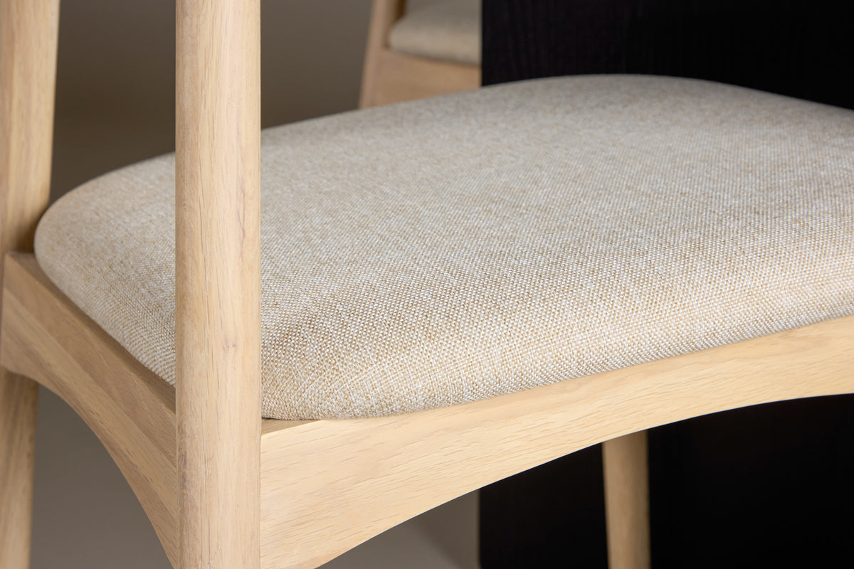 Spisebordsstol 2-pak Whitewash + Rundt spisebord 120 Sort