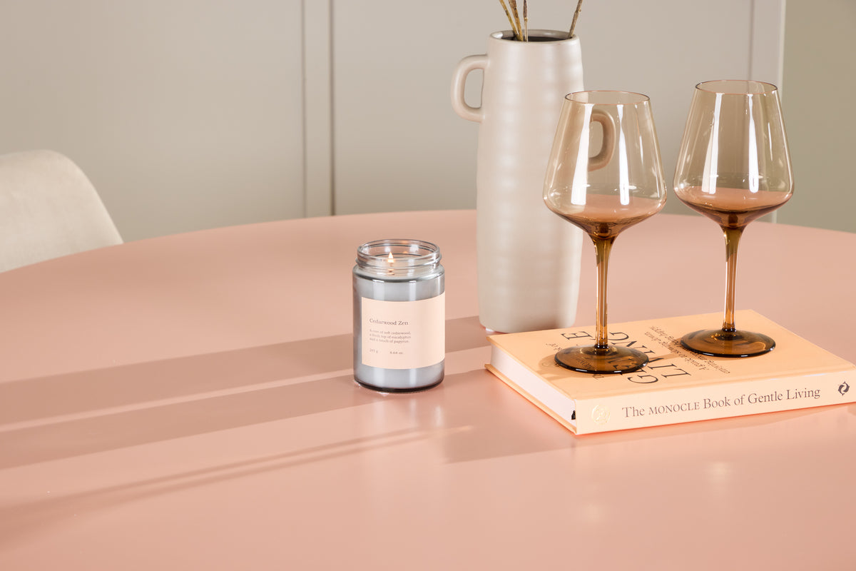 Rundt spisebord 120 Peach + Spisestol 2-pak Beige