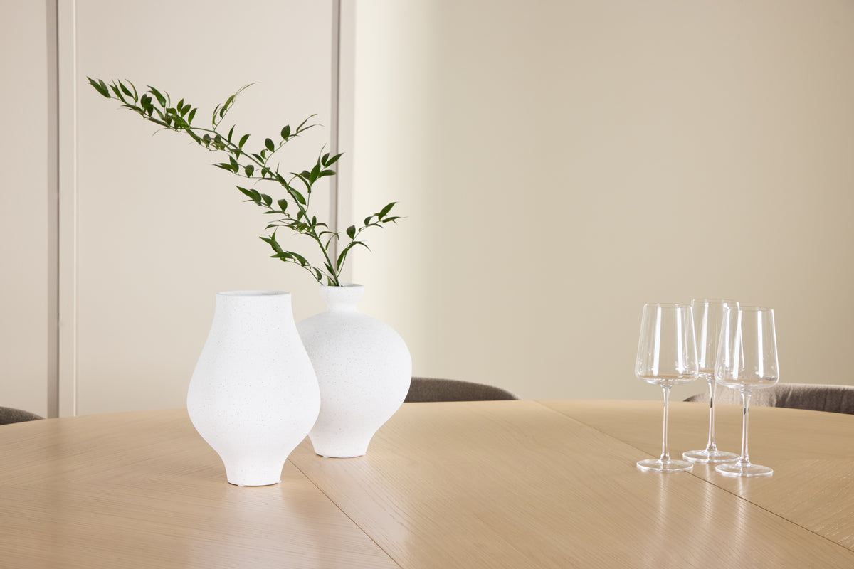 Spisebordsstol 2-pak Brun + Rektangulært Spisebord 120 Whitewash