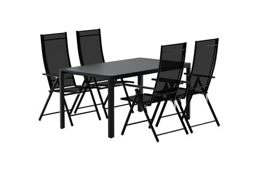 Giardini & Levanzo Rektangulært spisebord 150 x 85 Sort + Positionsstol 2-pak Sort