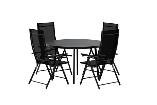 Levanzo & Giardini Position stol 2-pak Sort + Rundt spisebord Ø120 Sort