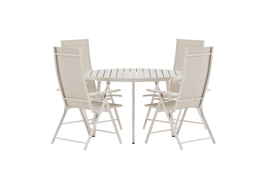 Levanzo & Giardini Position stol 2-pak Beige + Rundt spisebord Ø120 Beige