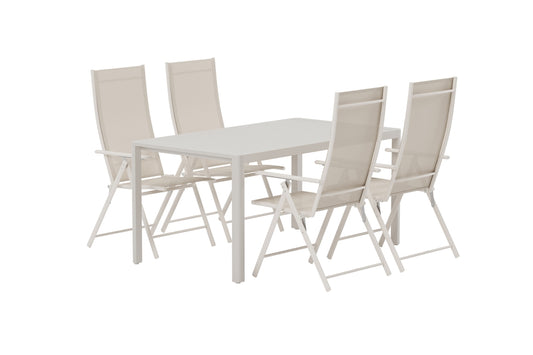 Giardini & Levanzo Rektangulært spisebord 150 x 85 Beige + Positionsstol 2-pak Beige