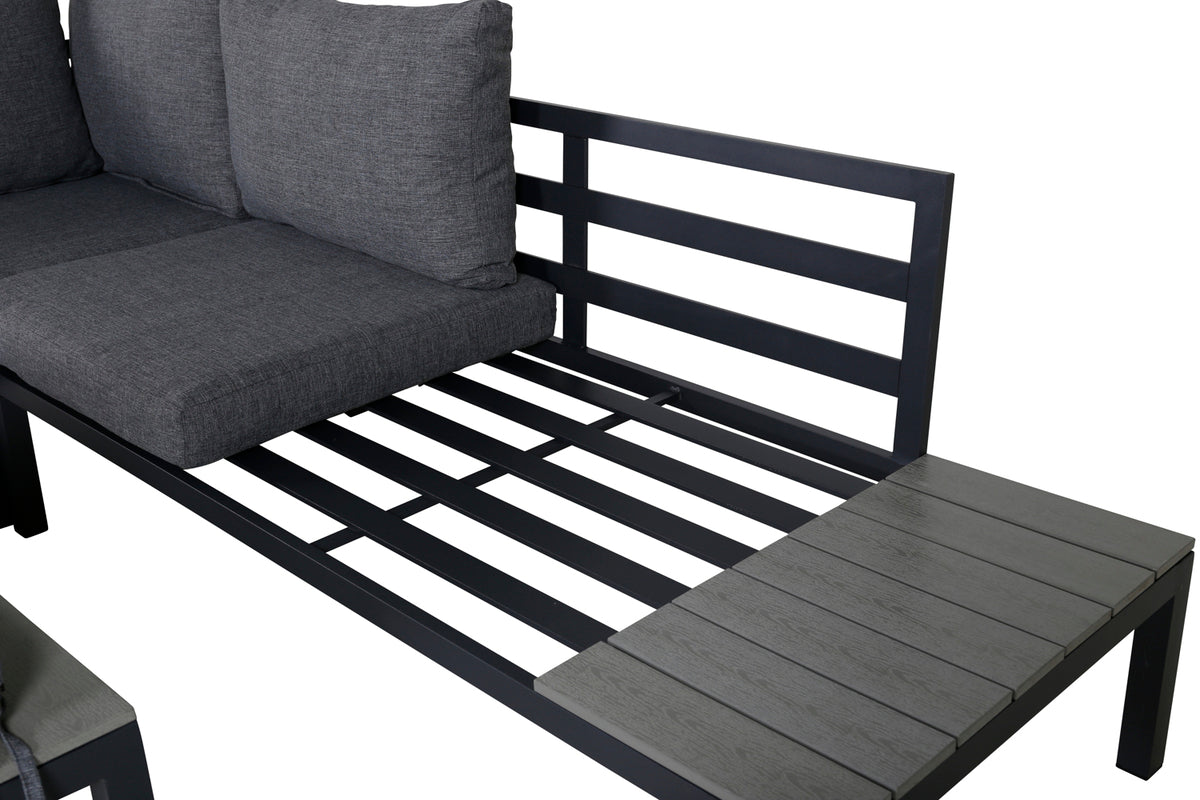 Hjørnesofa sæt mørkegrå mørkegrå