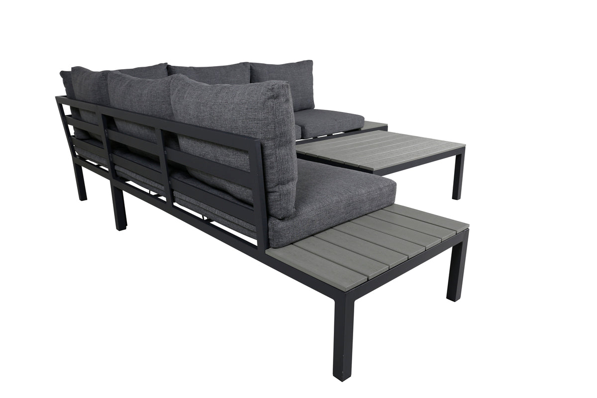 Hjørnesofa sæt mørkegrå mørkegrå