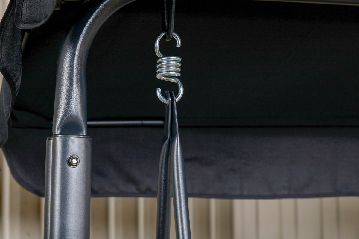 Gyngesofa til veranda, sort