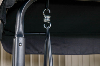 Gyngesofa til veranda, sort