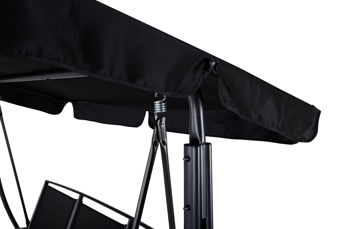 Gyngesofa til veranda, sort