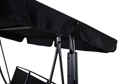 Gyngesofa til veranda, sort