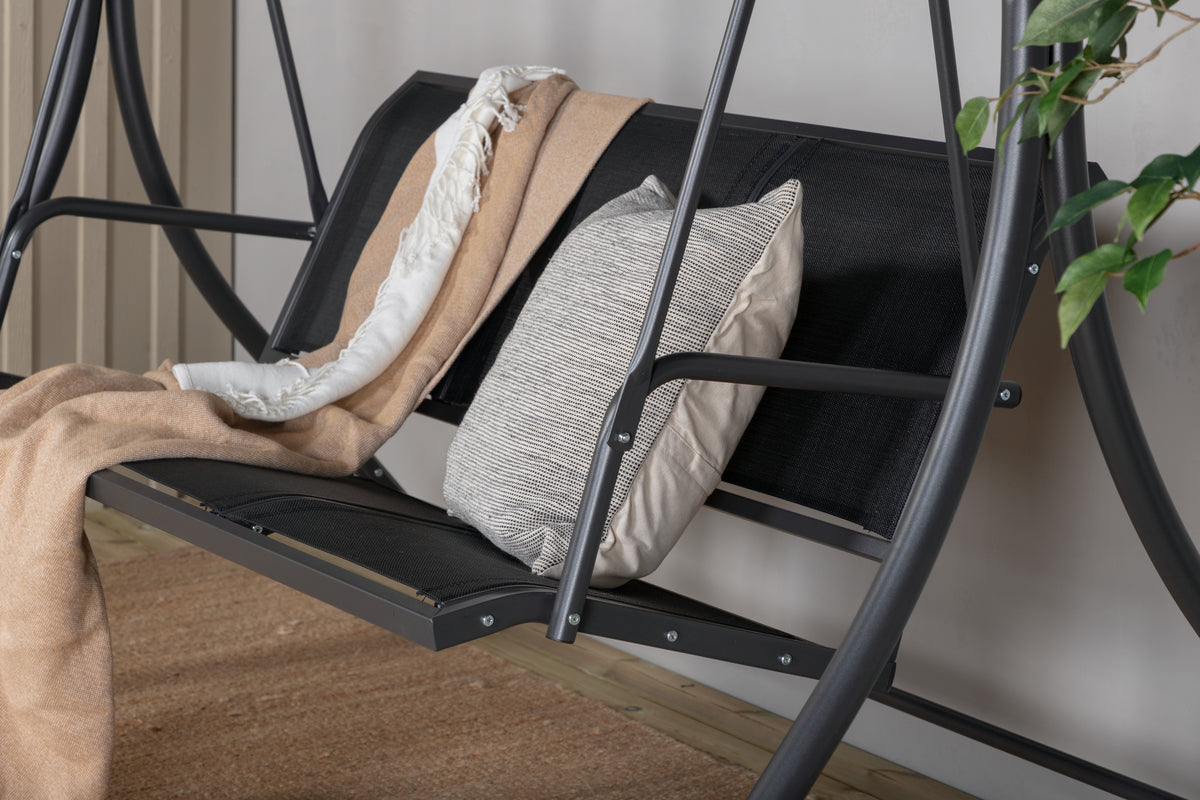 Gyngesofa til veranda, sort