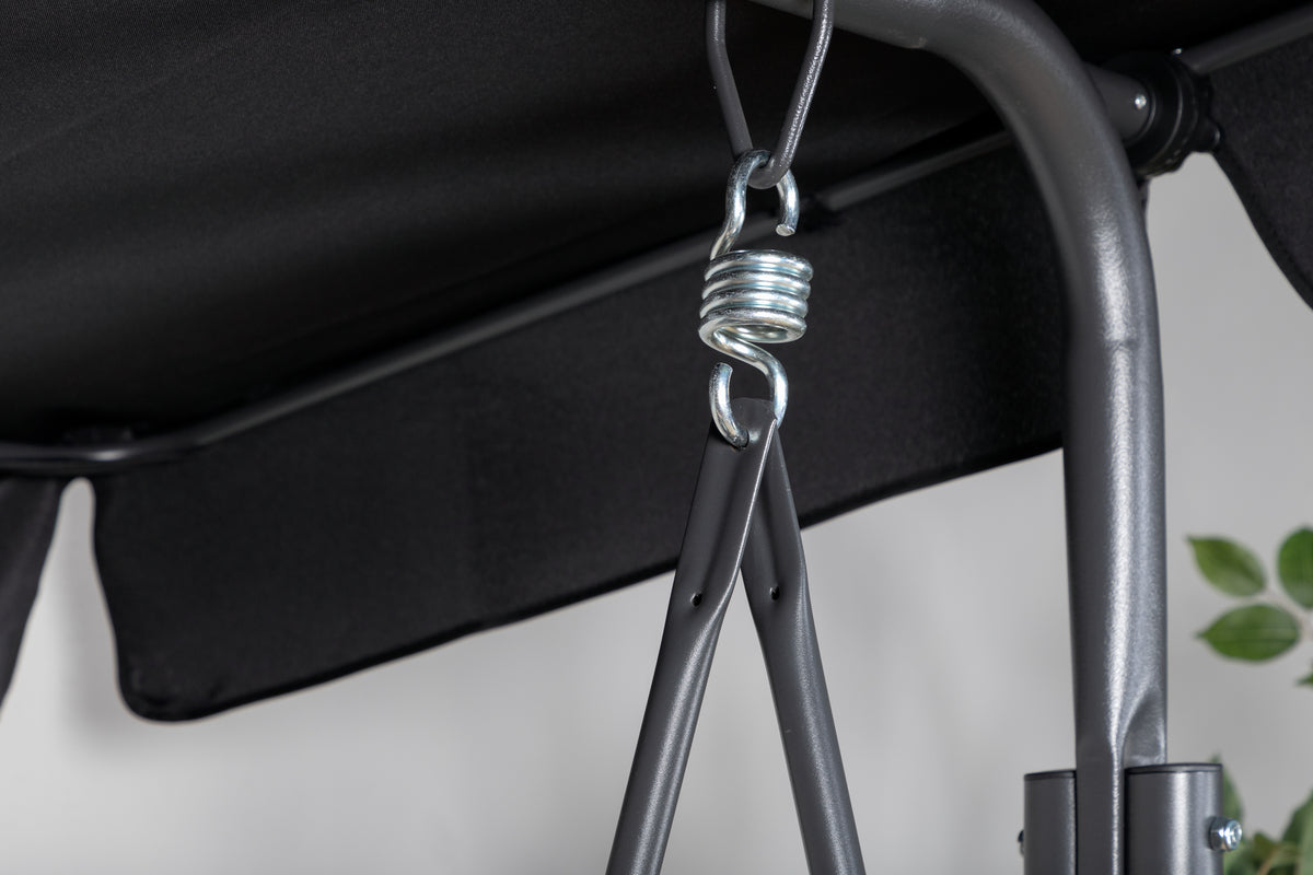 Gyngesofa til veranda, sort