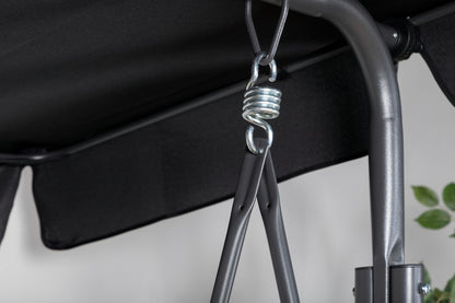 Gyngesofa til veranda, sort