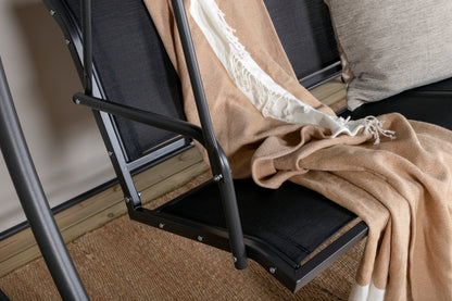 Gyngesofa til veranda, sort