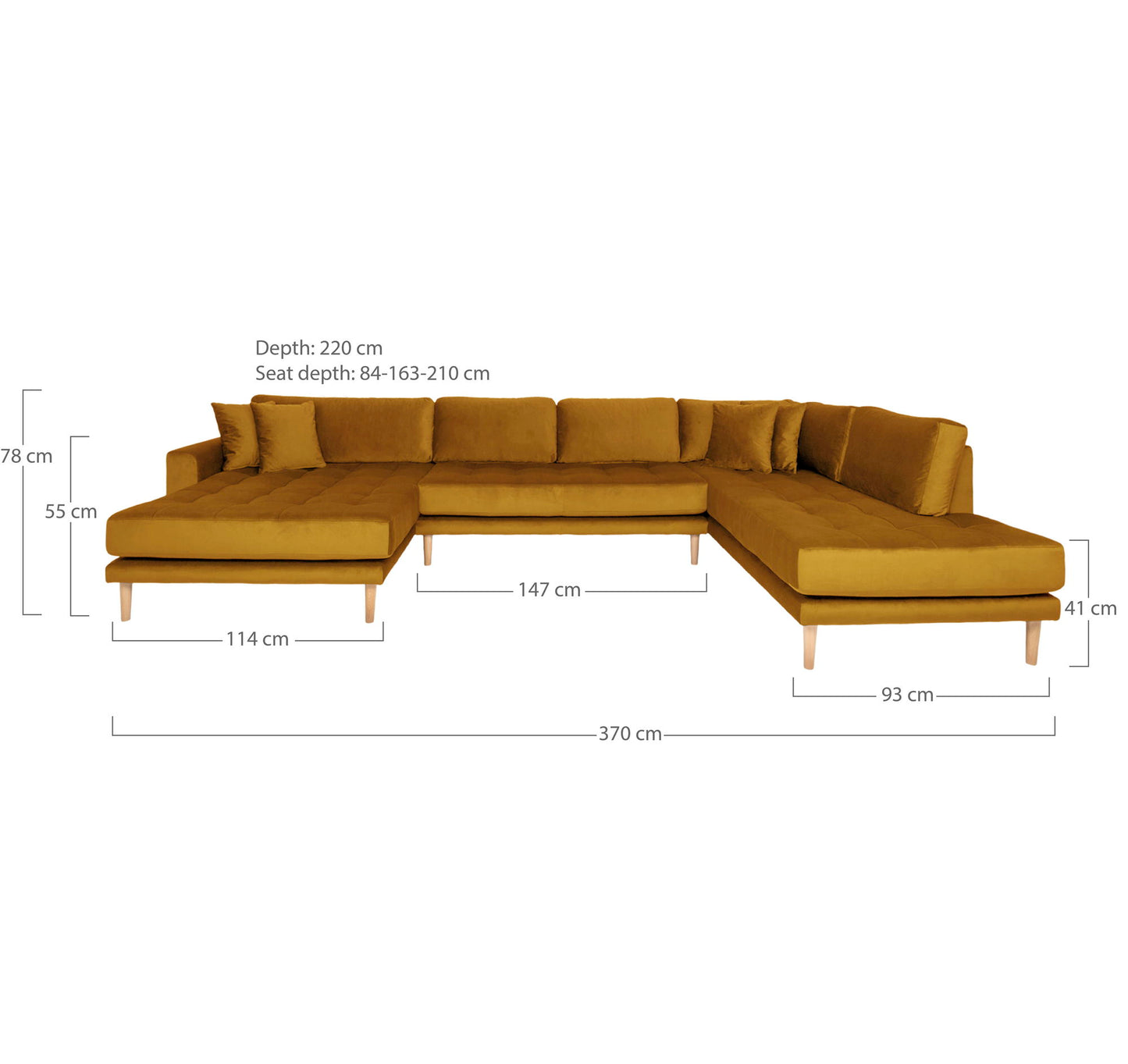 Lido U-Sofa Åben Ende