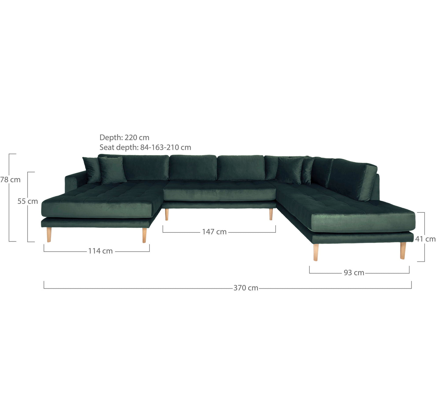 Lido U-Sofa Åben Ende