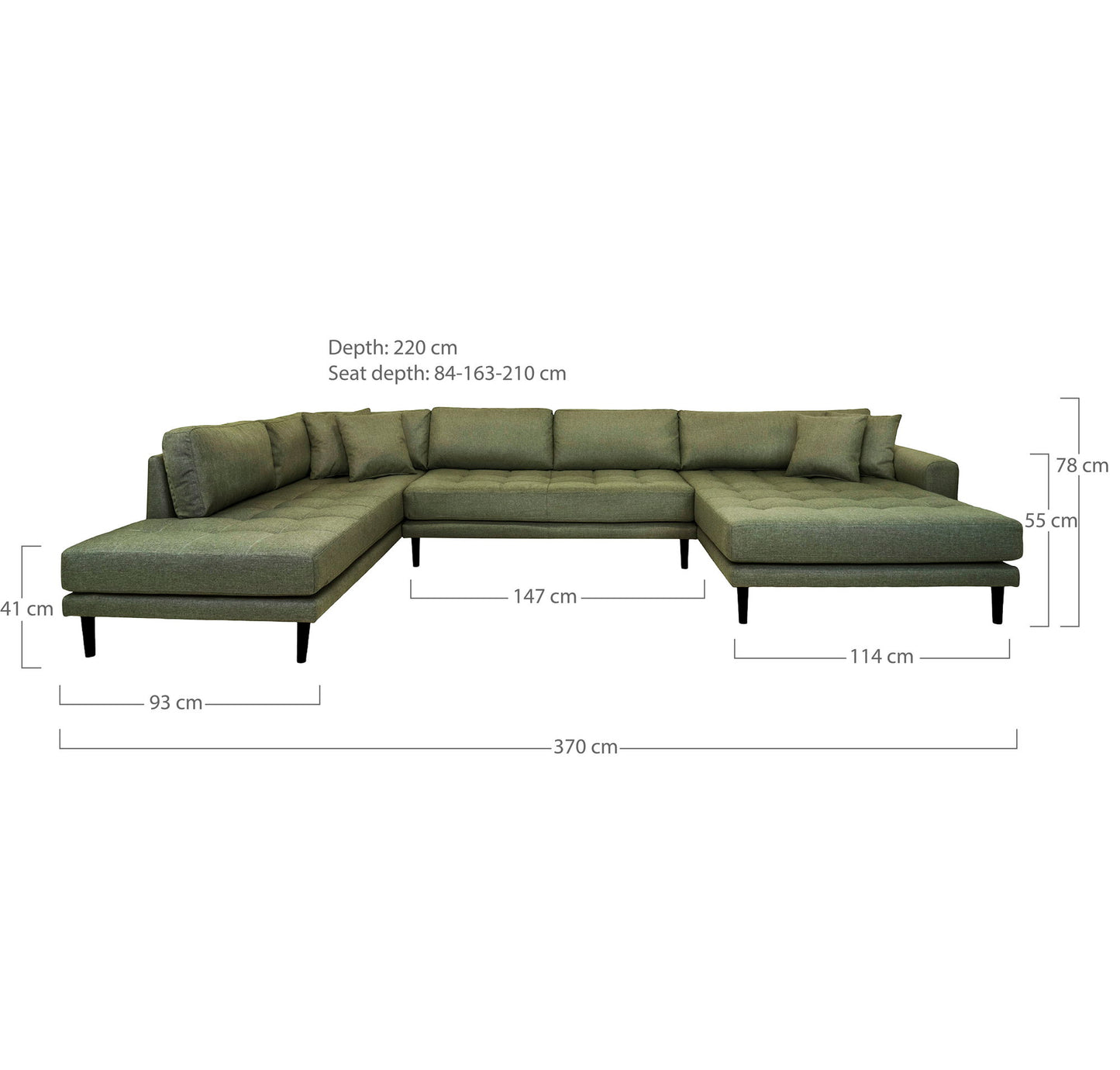 Lido U-Sofa Åben Ende