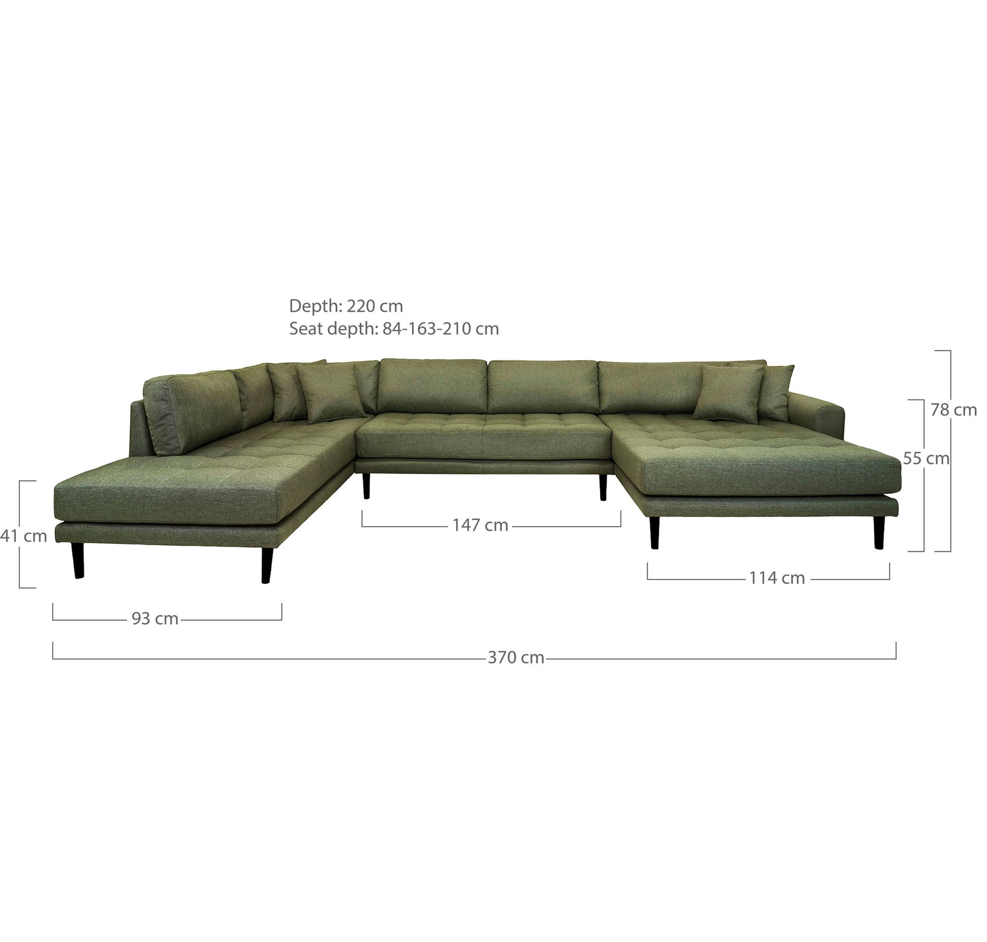 Lido U-Sofa Åben Ende