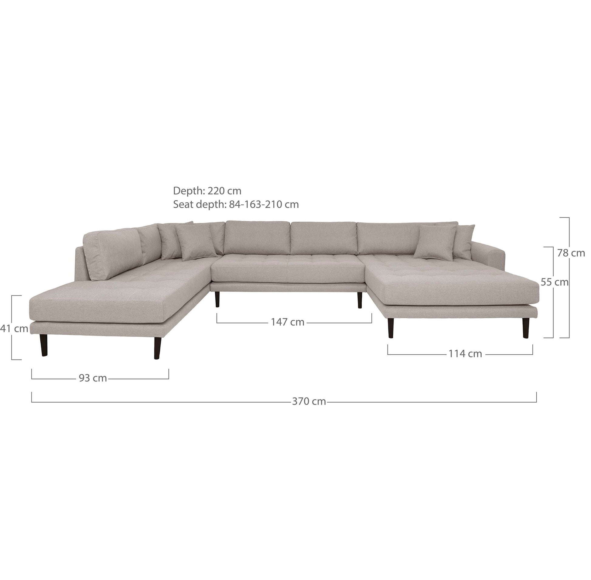 Lido U-Sofa Åben Ende