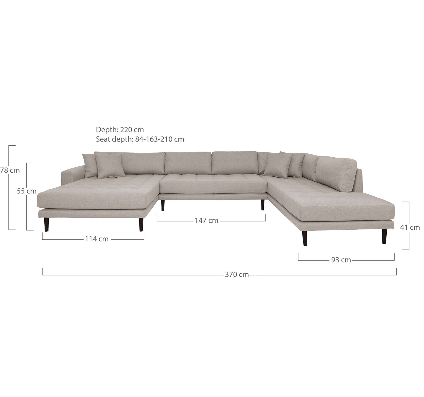 Lido U-Sofa Åben Ende