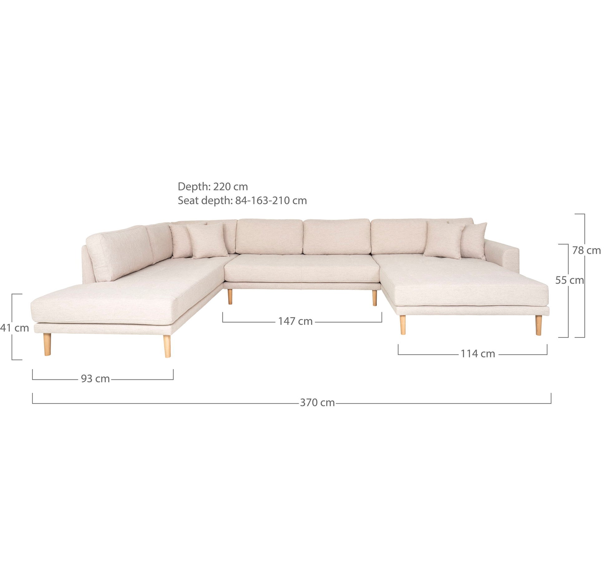 Lido U-Sofa Åben Ende