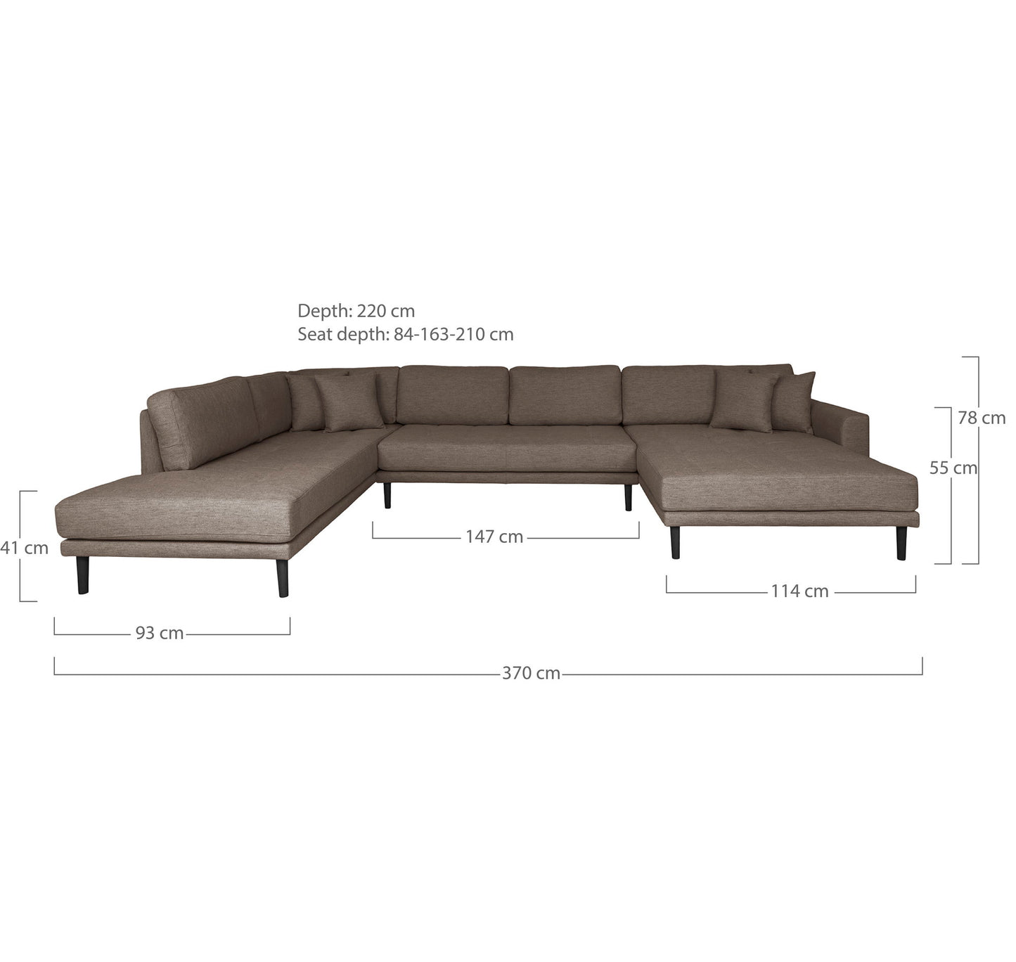 Lido U-Sofa Åben Ende