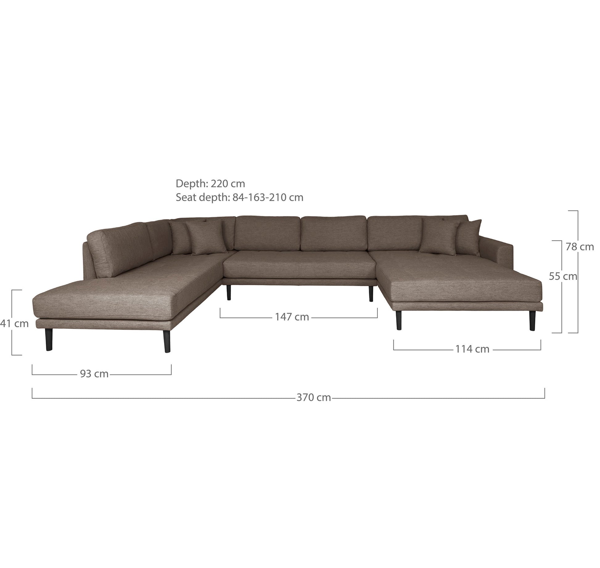 Lido U-Sofa Åben Ende