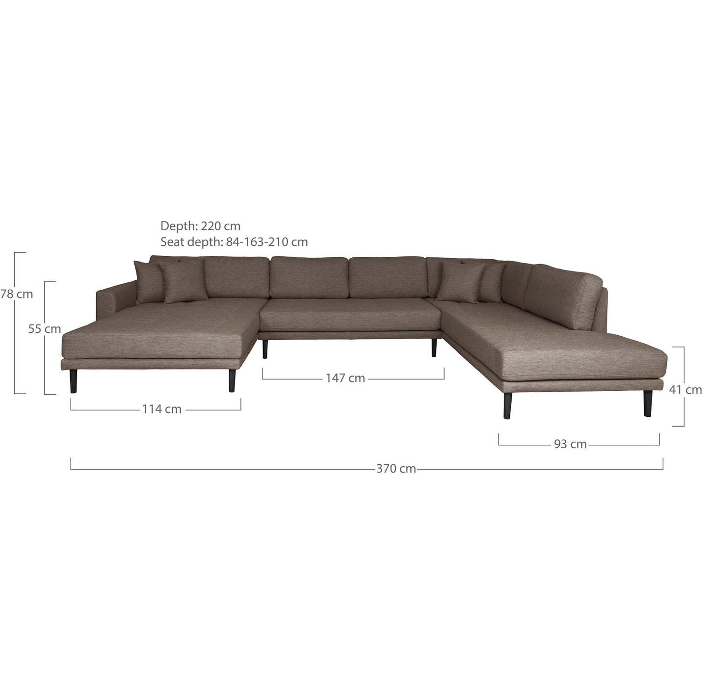 Lido U-Sofa Åben Ende