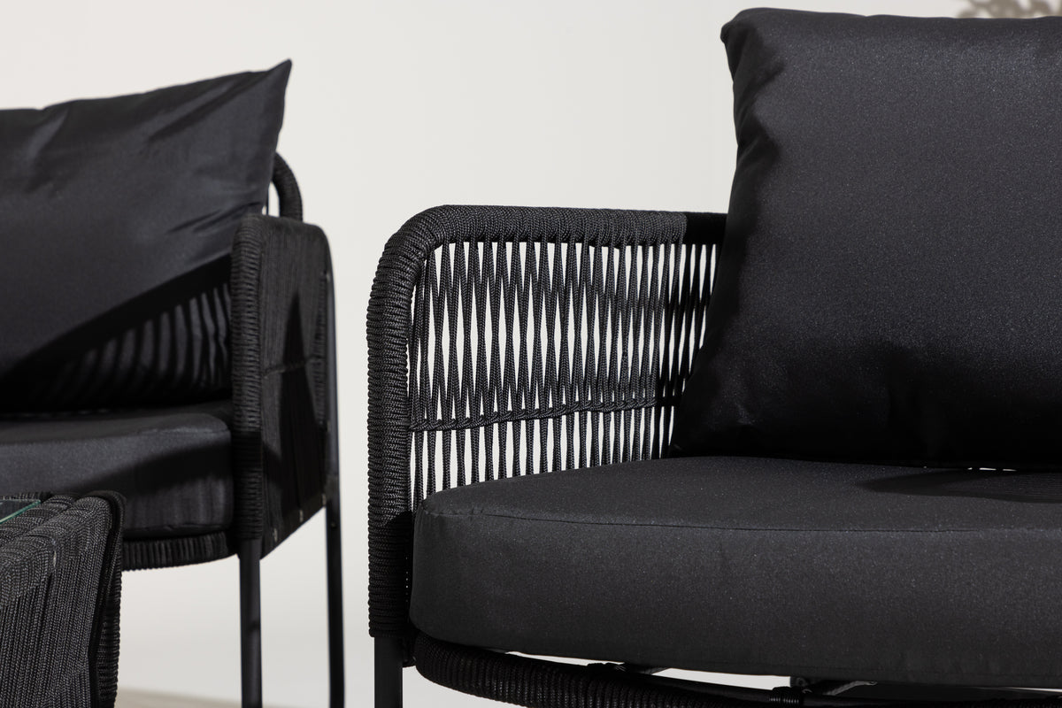 Sofa Sæt Sort Sort