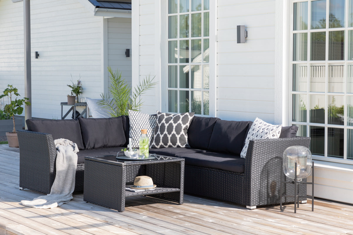 Hjørnesofa sæt Sort Sort