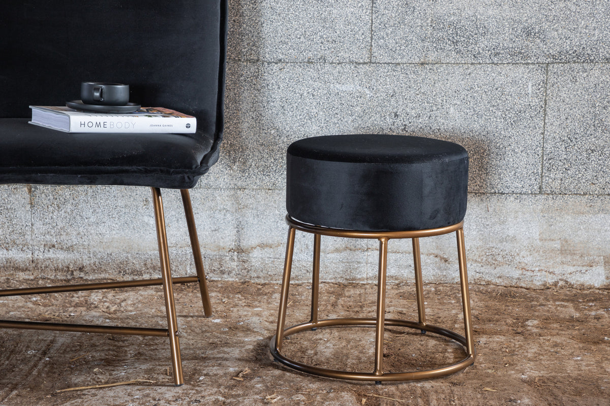 Petra Pouf ø46 ⌀46 Sort