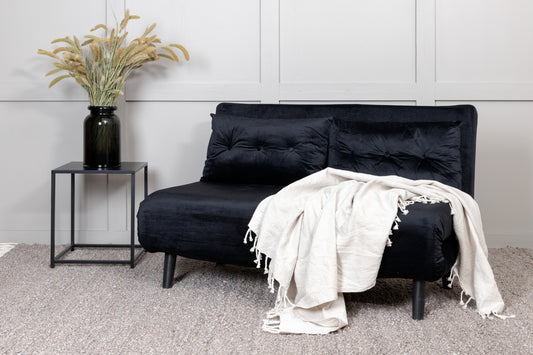 Sammenklappelig seng, sort