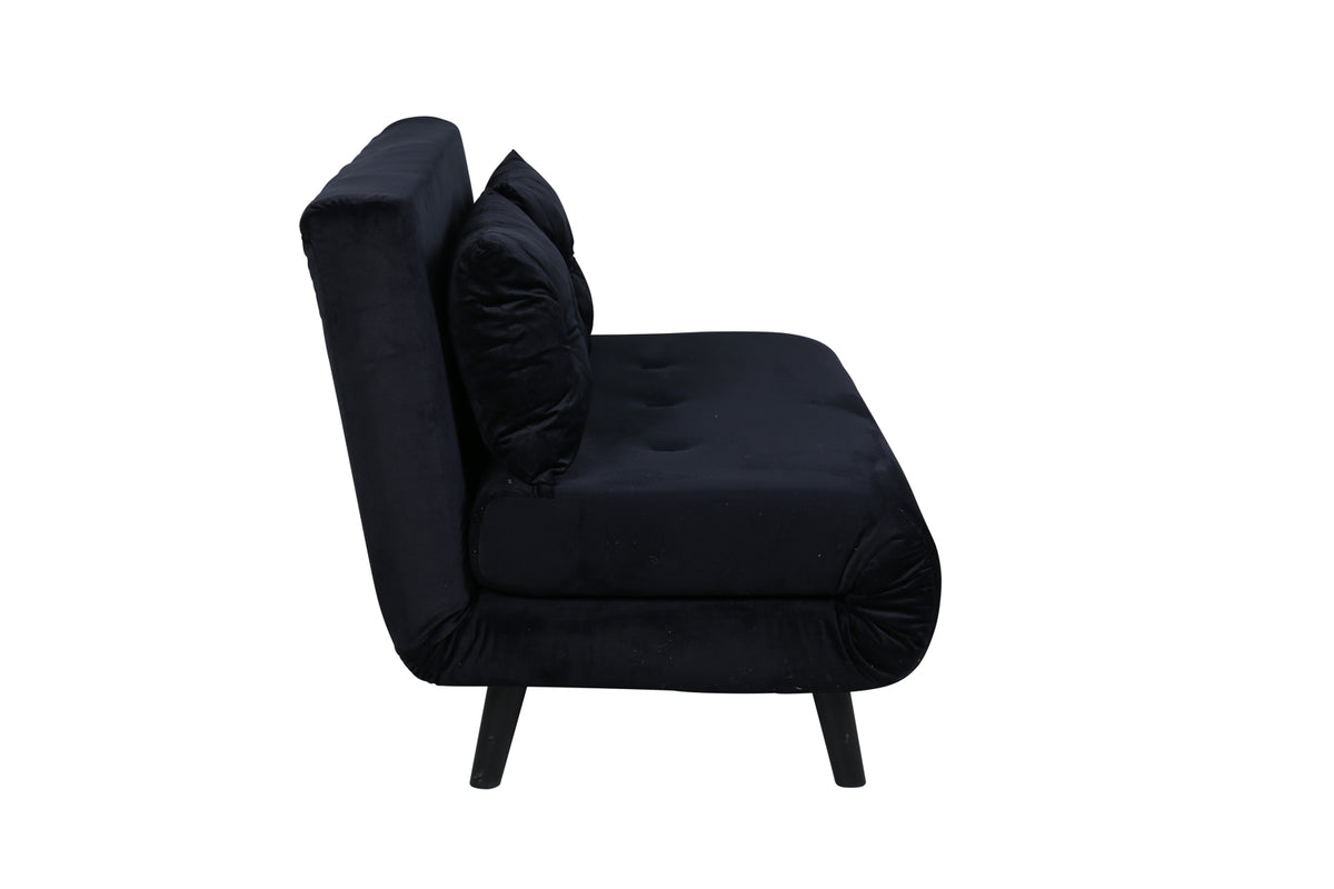 Sammenklappelig seng, sort