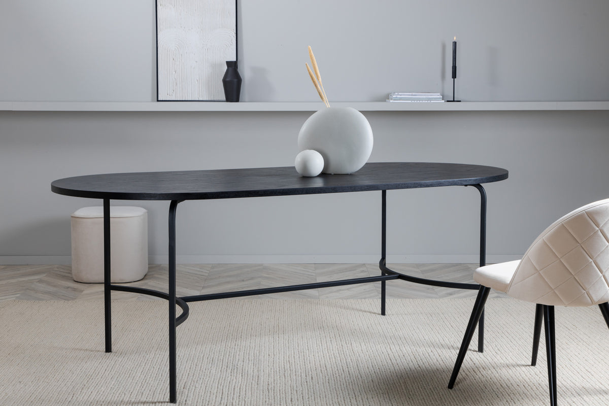 Skate Ovalt Spisebord 75 x 200 x 90 Sort