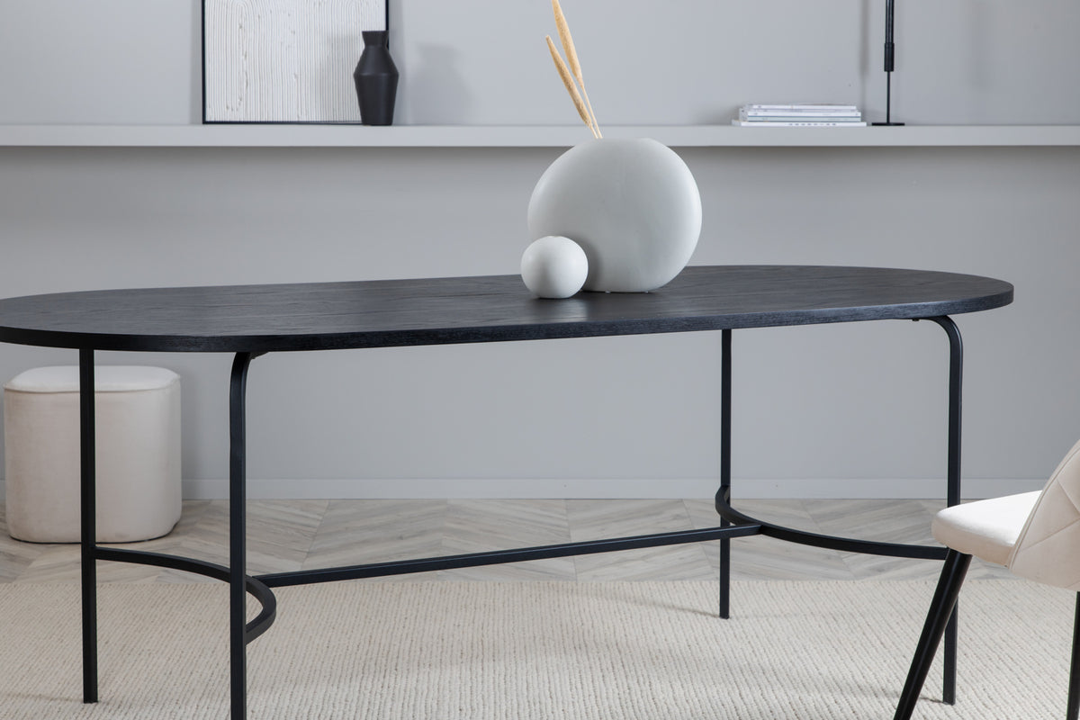 Skate Ovalt Spisebord 75 x 200 x 90 Sort