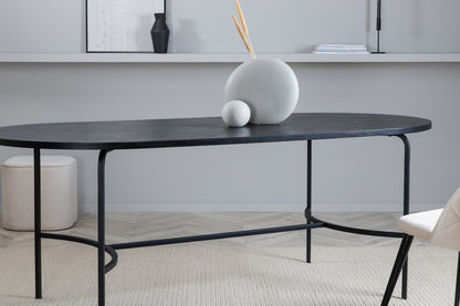Skate Ovalt Spisebord 75 x 200 x 90 Sort