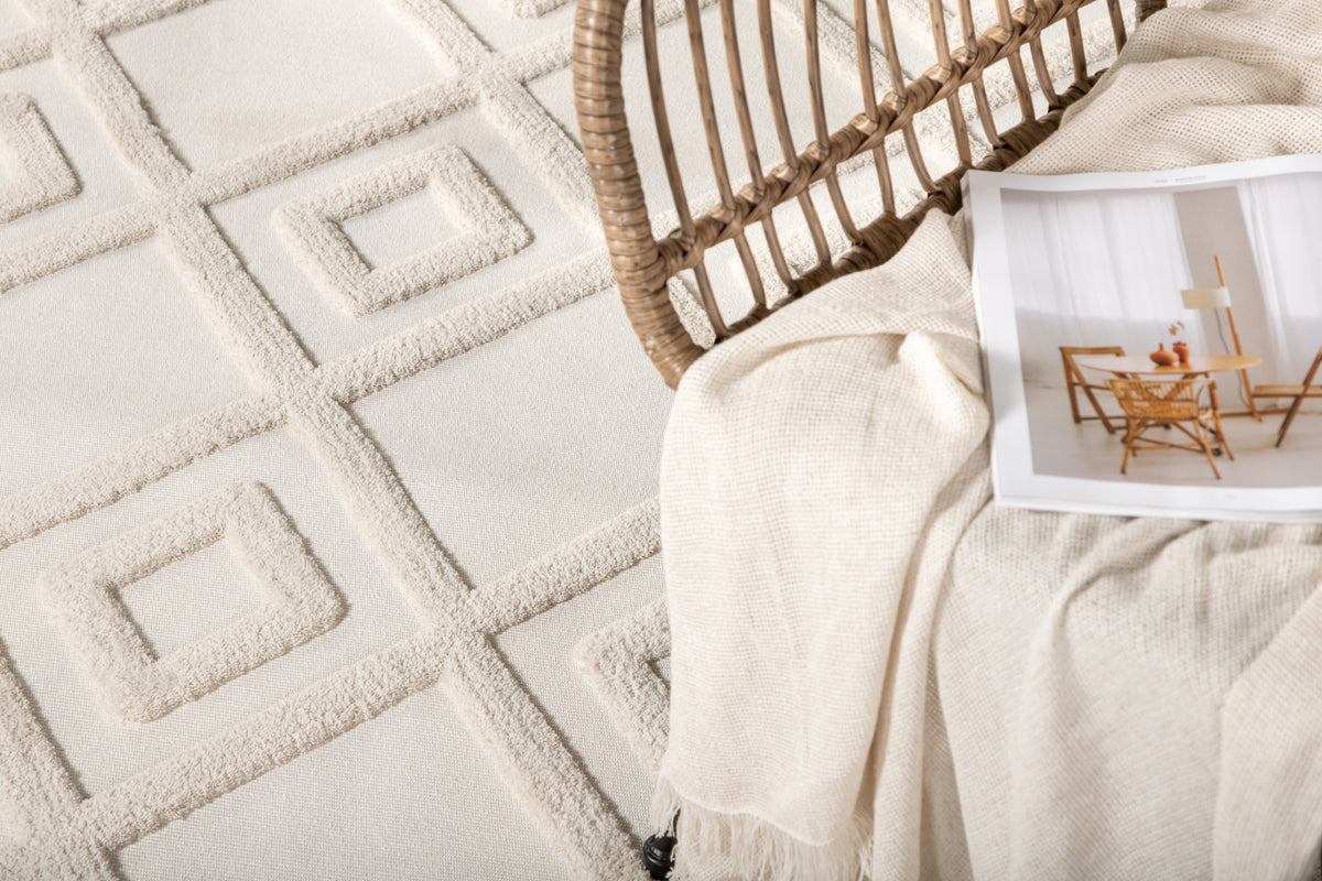 Towa Rektangulært tæppe 300x200 Hvid