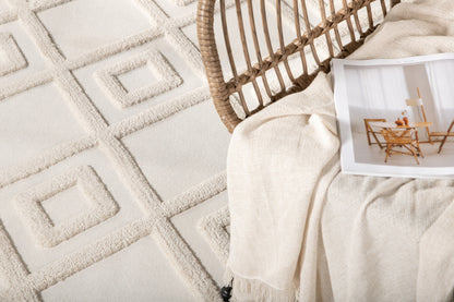 Towa Rektangulært tæppe 300x200 Hvid